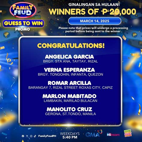 family feud guess to win promo april 10|Family Feud: Message from 'Guess To Win Promo' winners .